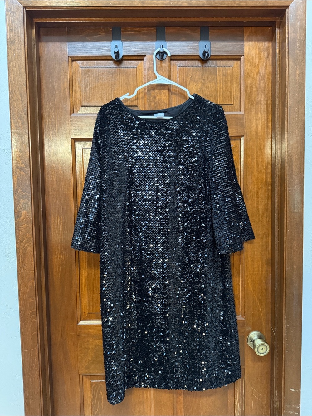 Chico's Black Sequin & Velvet Dress